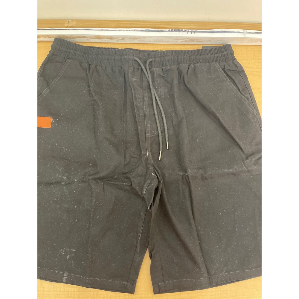 COOFANDY Mens Casual Drawstring Elastic Waist Shorts Black Size 2XL